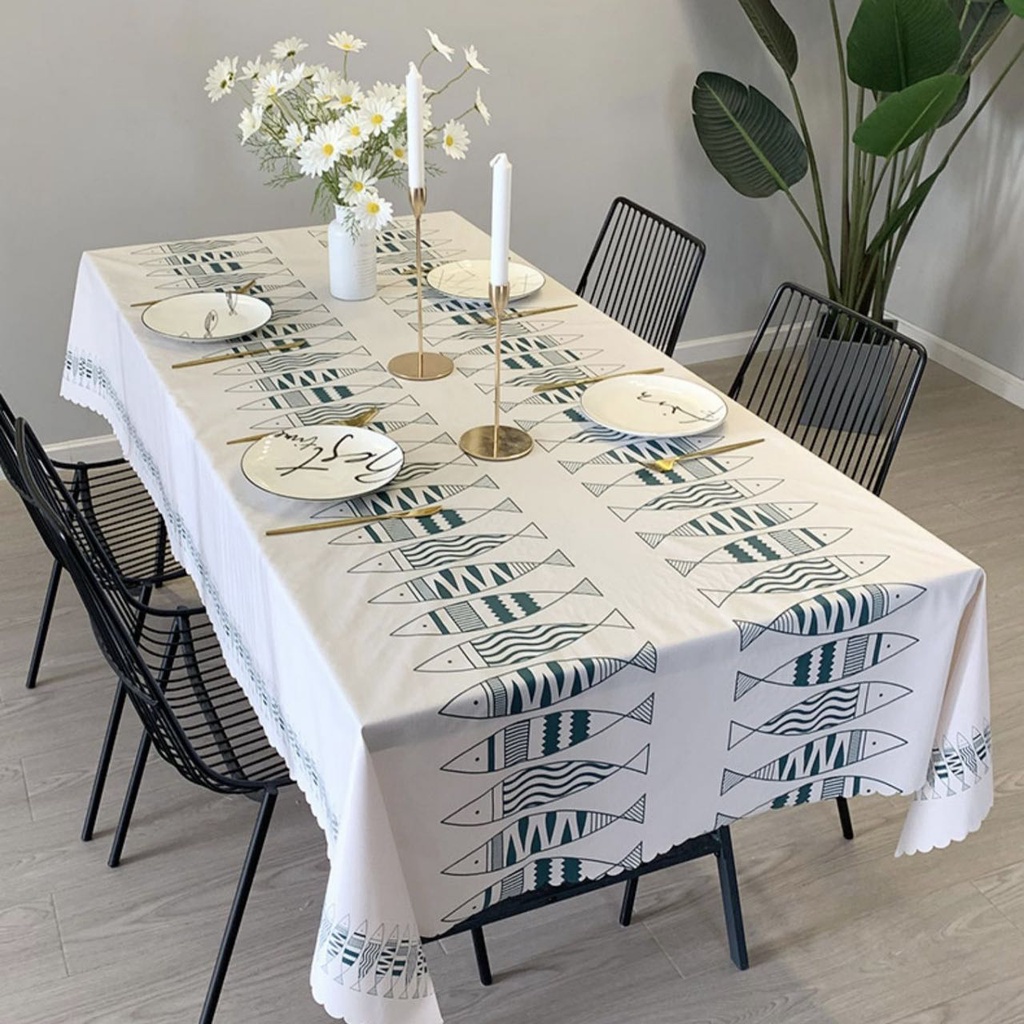 Print Waterproof Tablecloth Dining Table Cloth Rectangular Tea Table