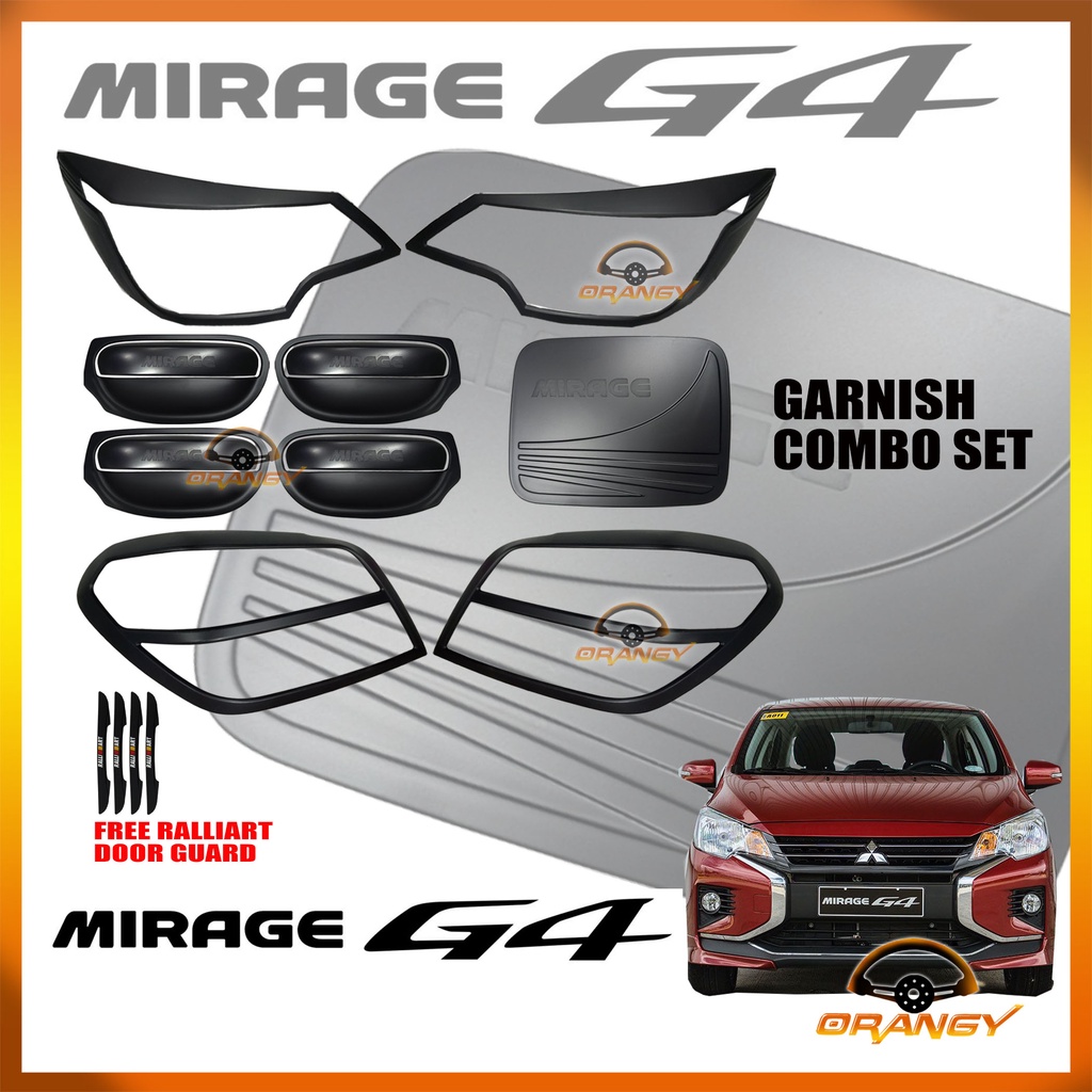 Mitsubishi Mirage G4 2021 to 2024 Garnish Combo set cover matte black