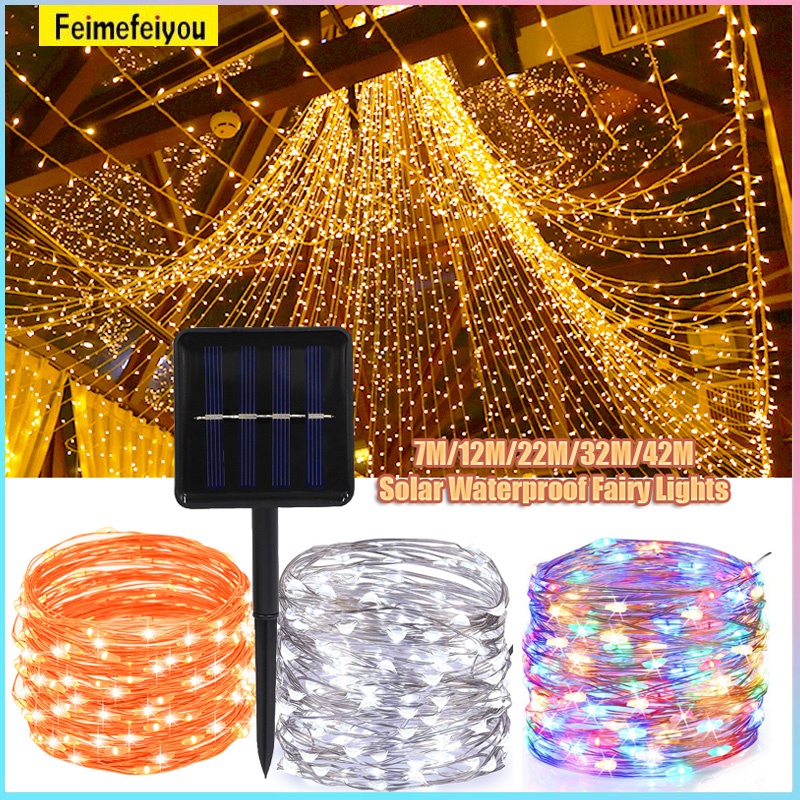 7m12m22m32m Solar Christmas String Fariy Lights Outdoor Waterproof Led Copper Wire String 2594