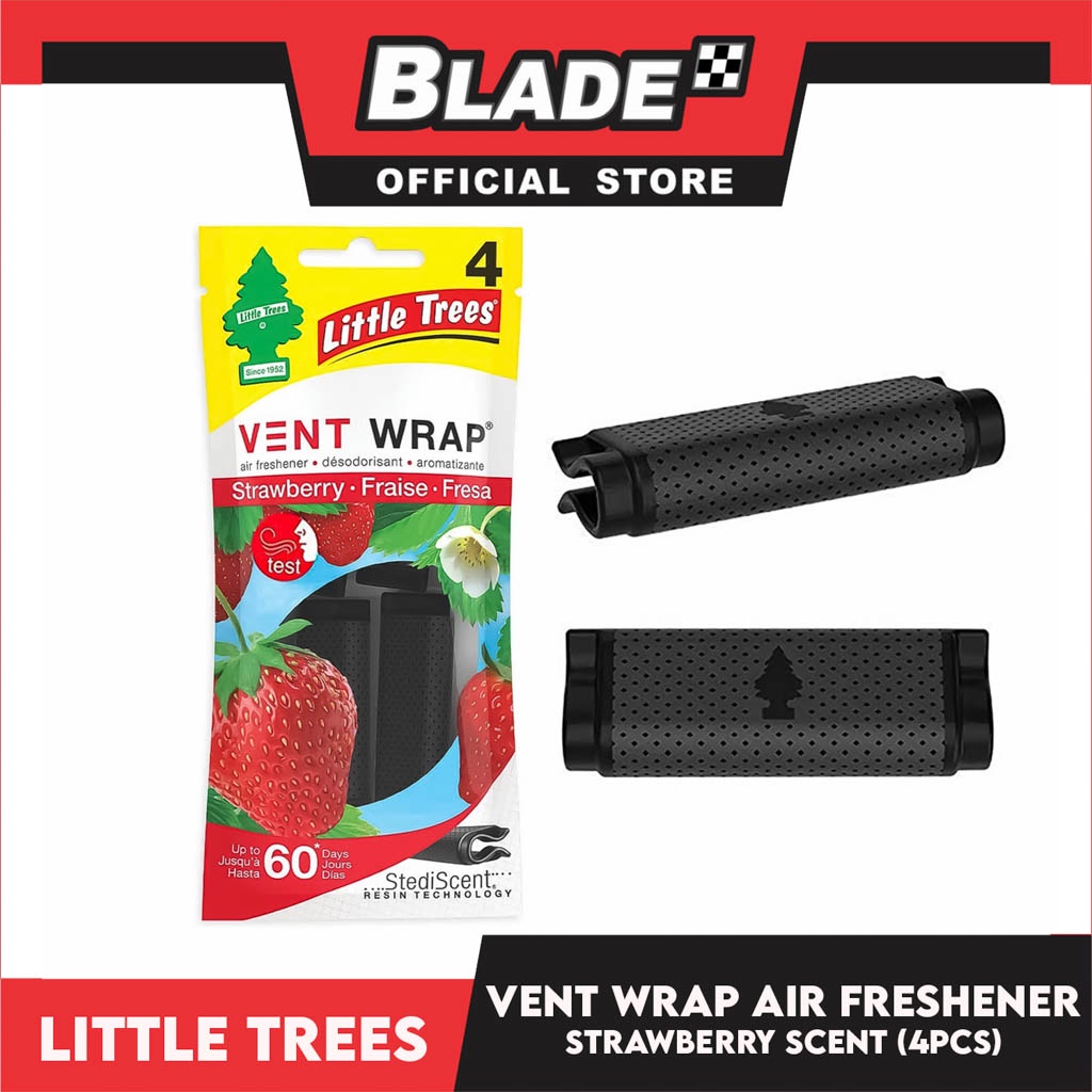 Little Trees Vent Wrap Air Freshener 4pcs (Strawberry) Provides Long ...