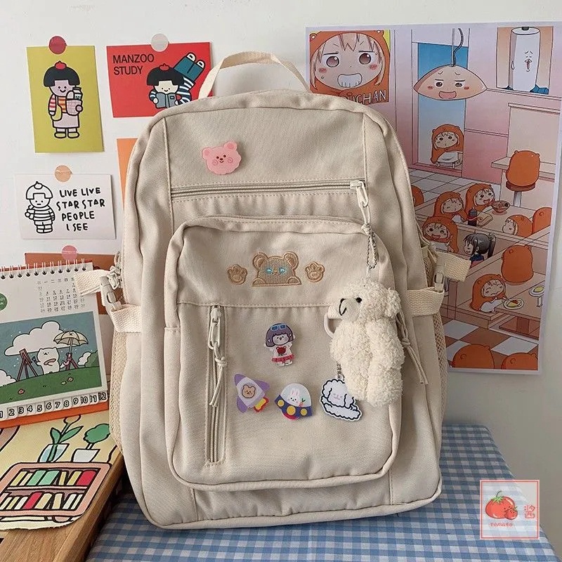 【Free gift】Japanese style school bag Korean school backpack for middle
