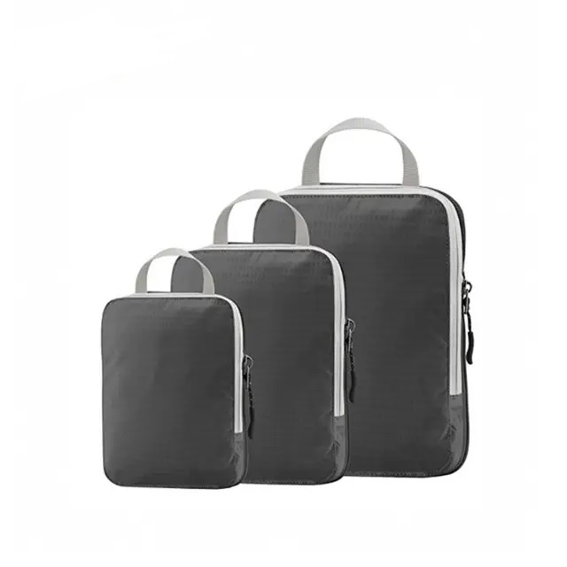 Travel Pouch Bag Packing Cubes 3pcs Set Compression Organizer Packing