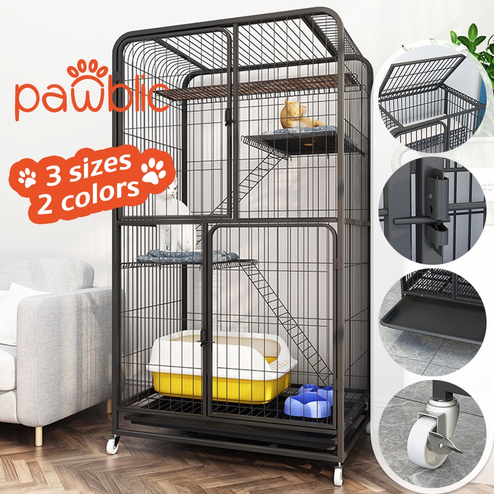 【Ready Stock】Collapsible Cat Cage 2/3/4 Layer Square Tube Stainless ...