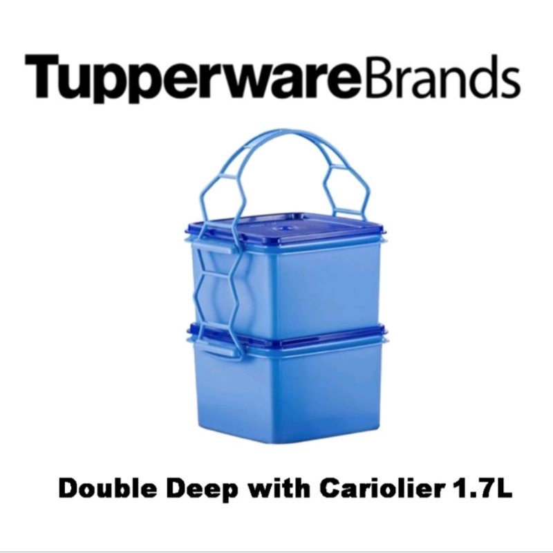 Tupperware Royale Blue Double Deep with Cariolier (2) 1.7l | Shopee ...