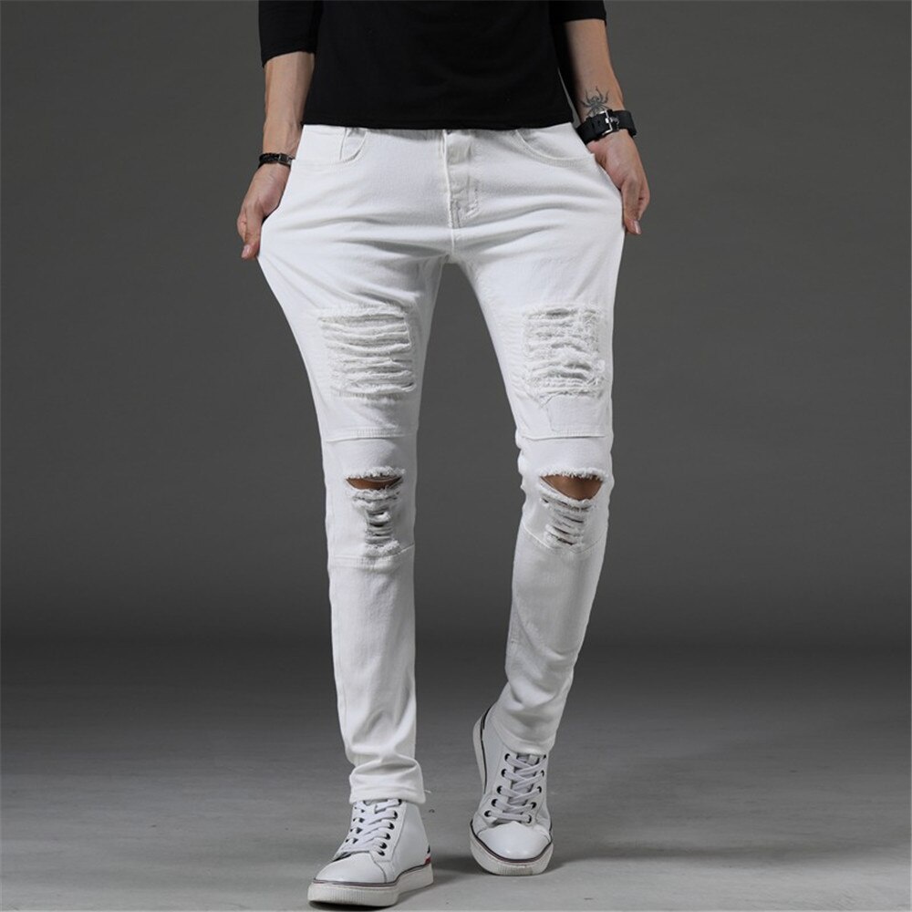 White ripped joggers hotsell