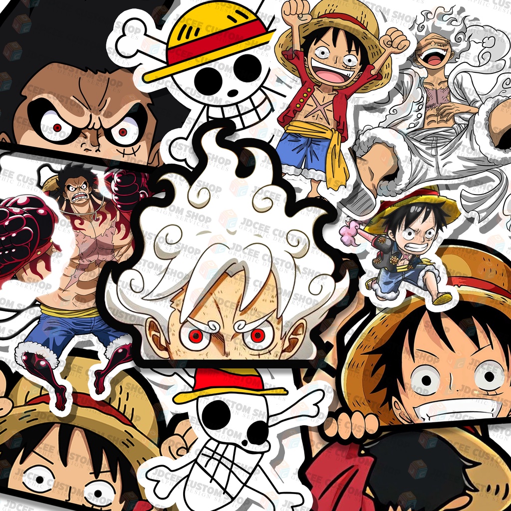 PEEKER STICKERS One Piece Monkey D' Luffy Gear 4 Gear 5 Waterproof ...