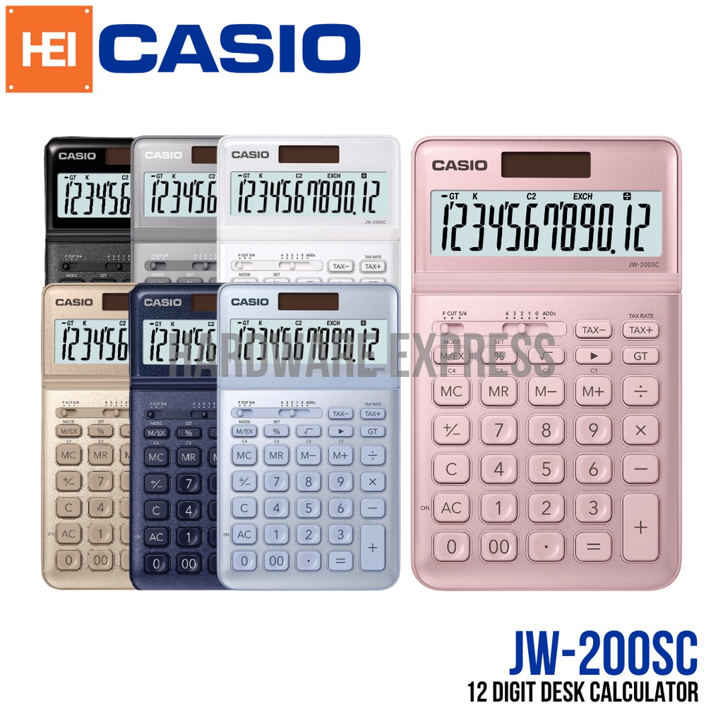 CASIO 12 Digit Calculator w Solar JW 200SC ORIGINAL Shopee