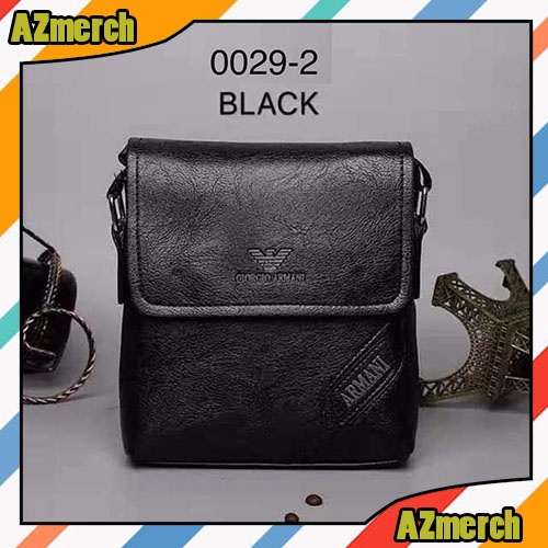 AZmerch Small Size Armani Vintage Fashion PU Leather Sling Bag For Men Office Luxury Business Bag