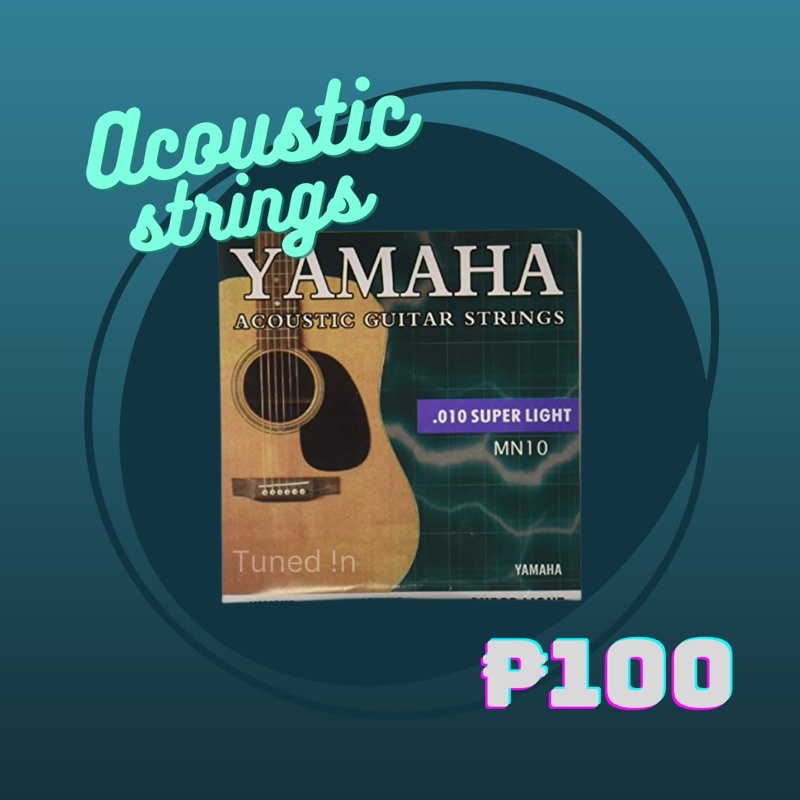 (TUNED IN) Acoustic Guitar Strings (Yamaha, Fender, Martin) Shopee
