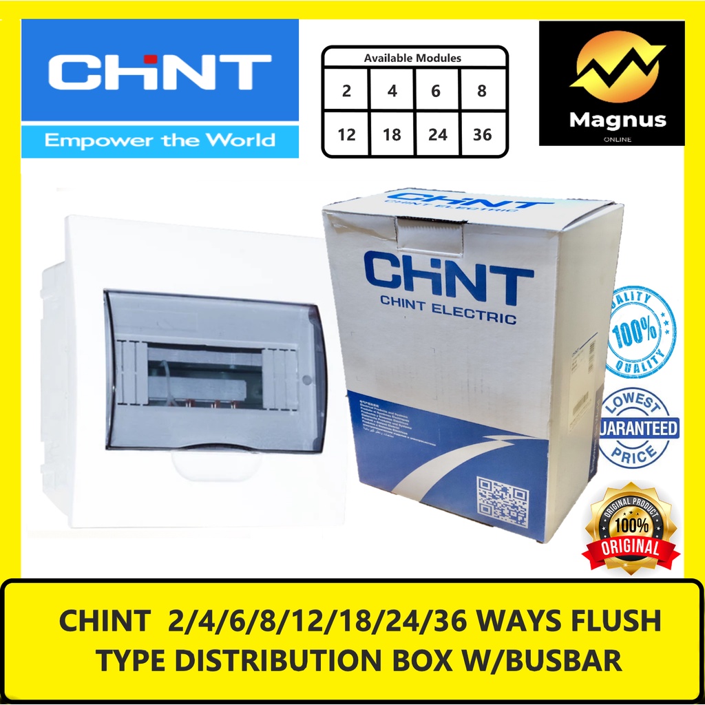 CHINT Flush Type Panel Board Box with Busbar 2 / 4 / 6 / 8 / 12 Modules