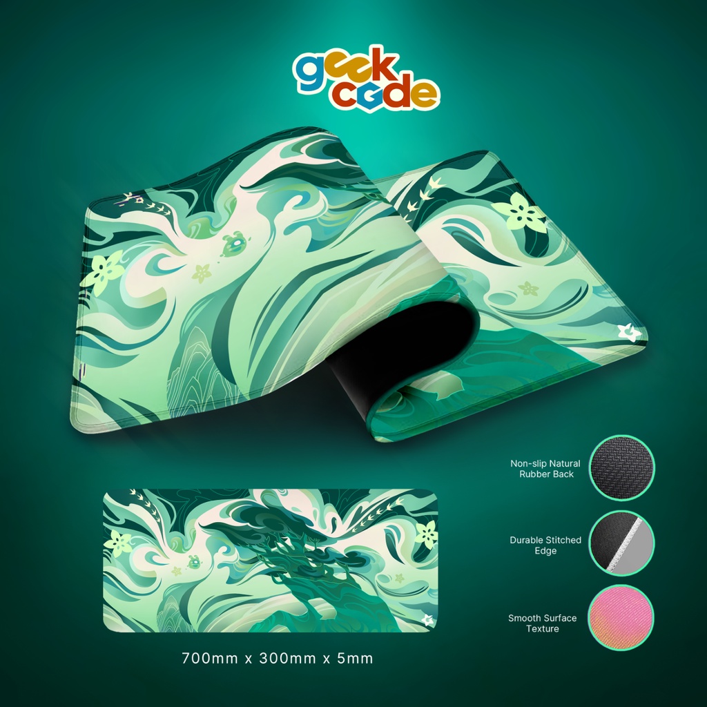 Geek Code Sumeru Extended Mouse Pad 5 mm thick 700 mm x 300 mm Genshin