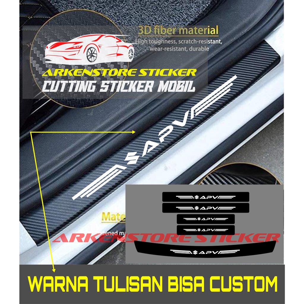 5pcs carbon 3d sill plate stickers for APV cars 3d carbon stickers for ...