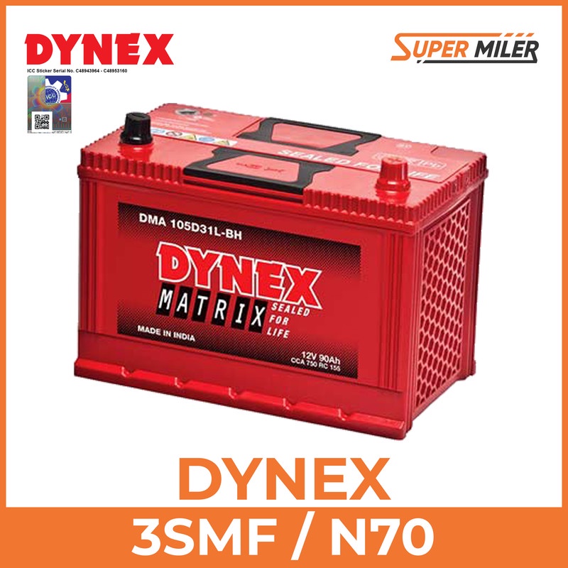 Dynex 3smf N70 Car Battery With Warranty Shopee Philippines 5653