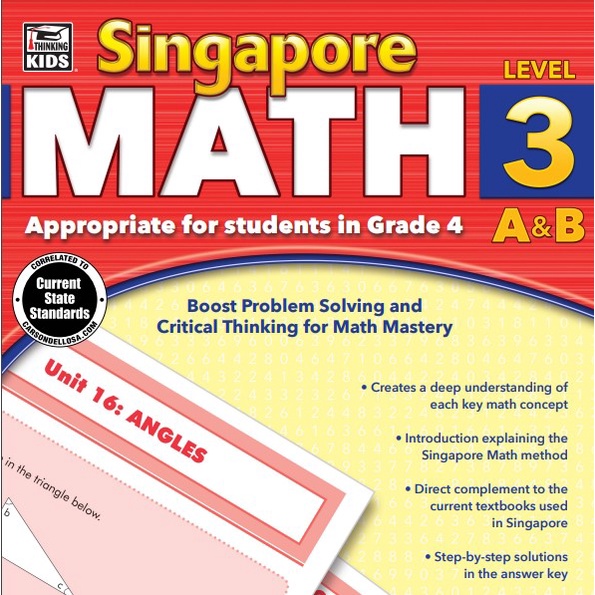 Singapore Math Level 3 Grade 4 (with detailed solutions) | Shopee ...