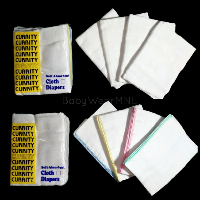 6PCS LAMPIN CURITY WHITE & COLORED STITCHES GAUZE TYPE INSERT DIAPER
