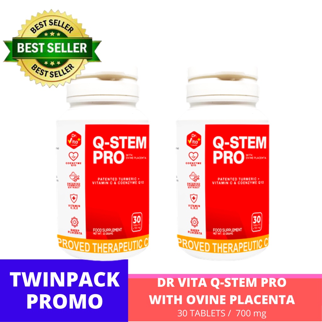 TWINPACK PROMO DR VITA QSTEM PRO WITH OVINE PLACENTA PATENTED TURMERIC