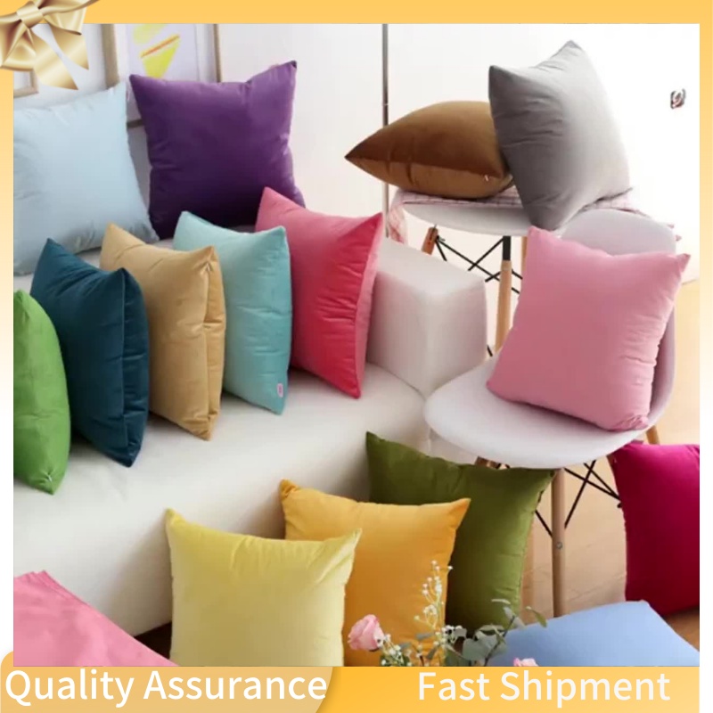 Solid Throw Pillow Case 18x18 Inches (45x45cm) Cushion Cover Plain