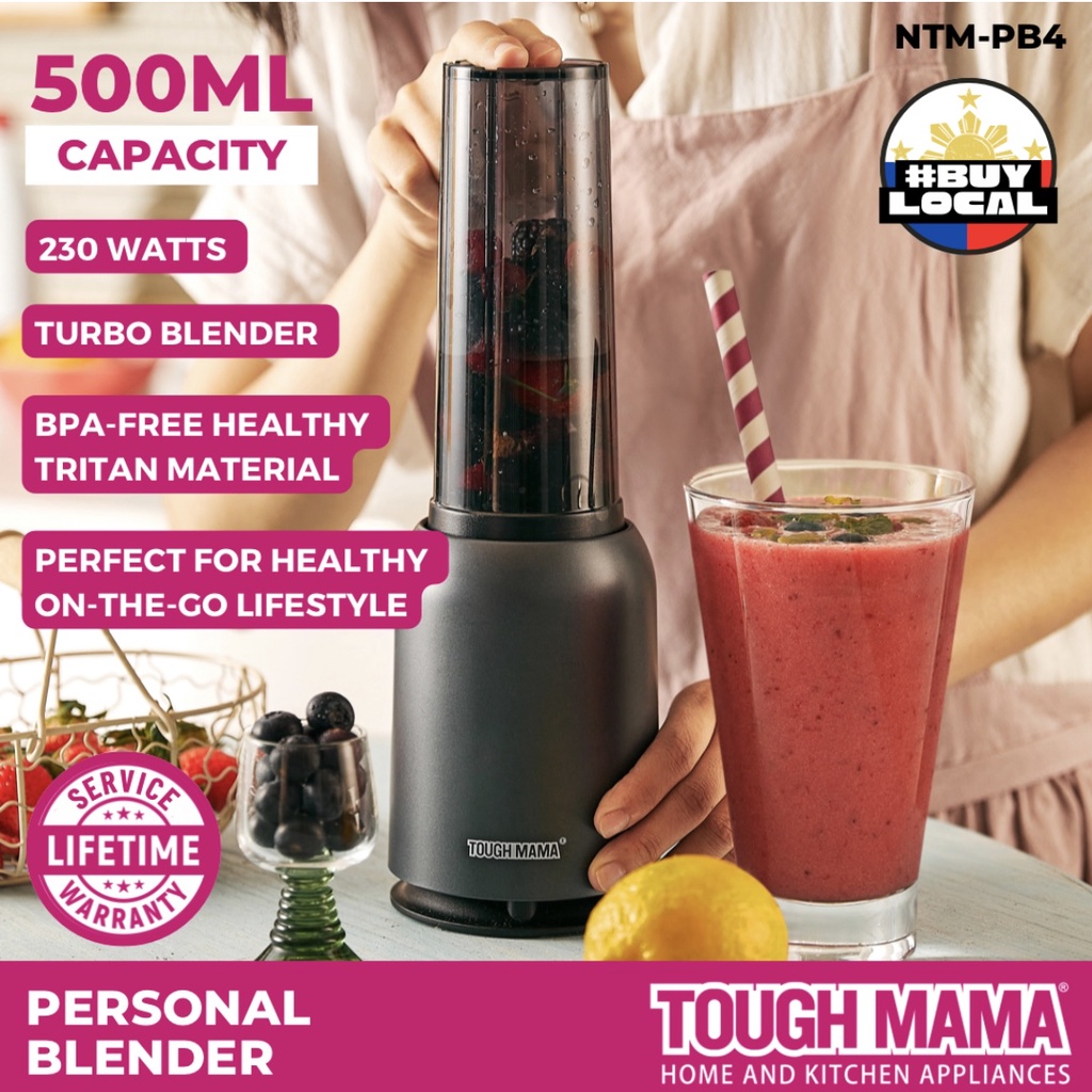 Tough Mama NTMPB 4 Personal Blender Japanese Black Tumbler Food Processor Juicer Handy One Touch