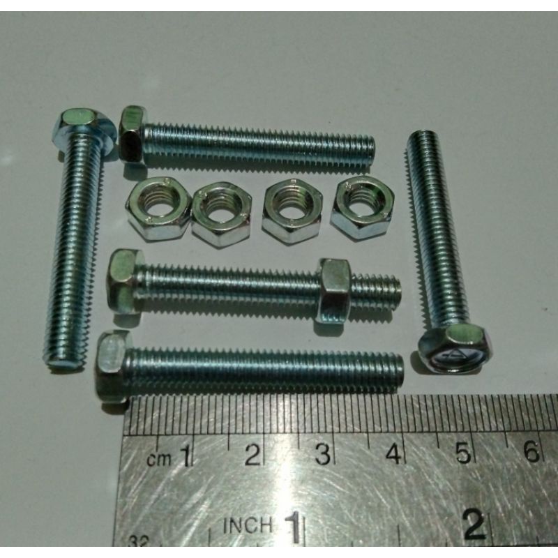 20 pcs BMP bolts + nuts m6 x 40 mm galvanized key 10 | Shopee Philippines