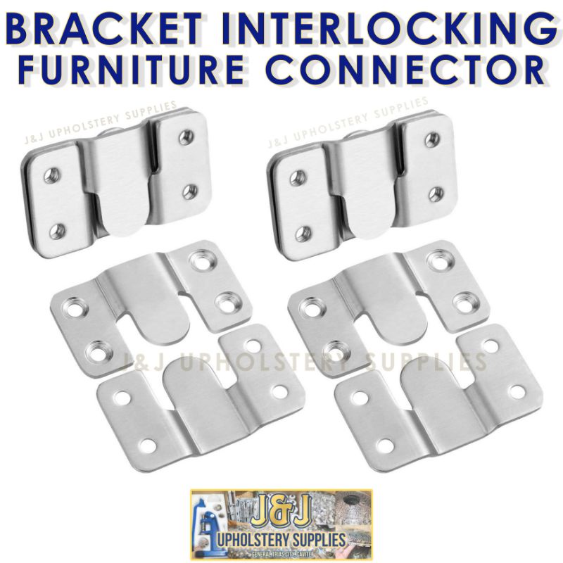 4Pairs Bracket Interlocking Furniture Connector, Wall Flush Mount