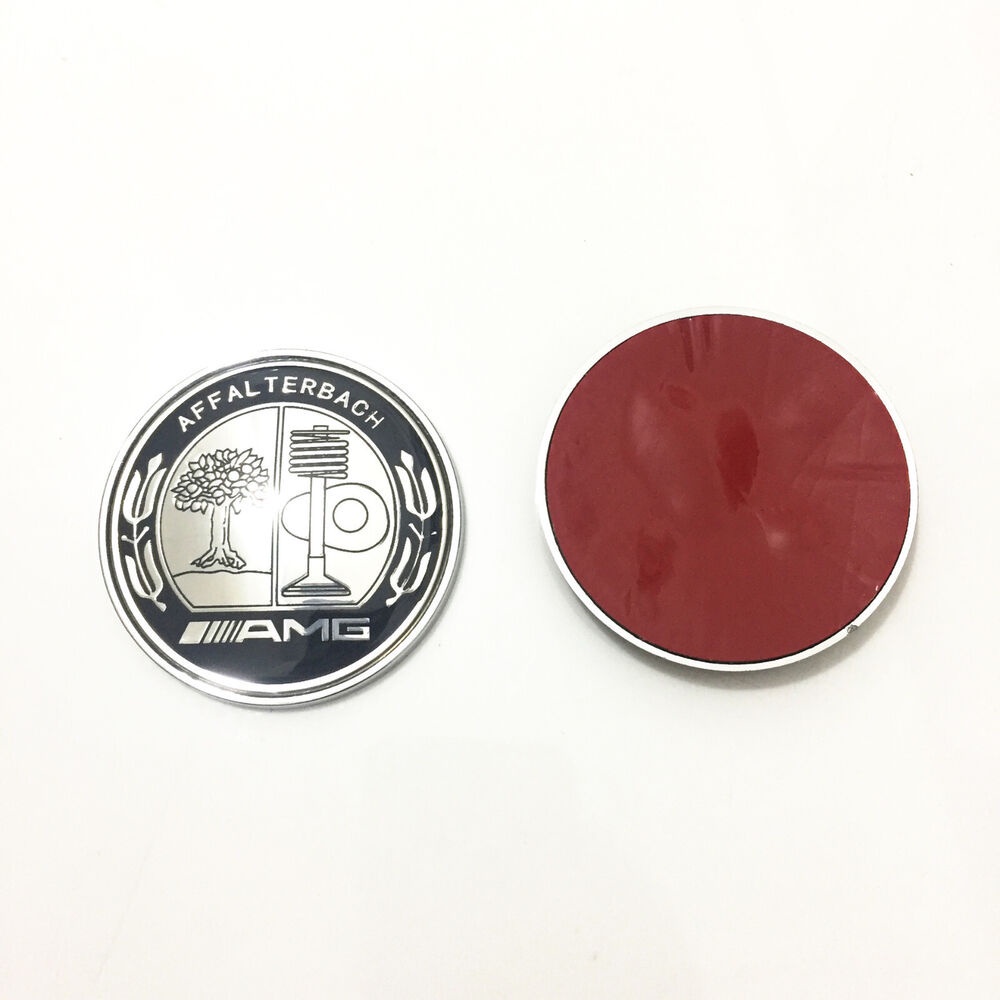 Mercedes Steering Wheel Emblem Mercedes-Benz Flat Black Laurel Wreath Hood Emblem - 57mm, Chrome Black, Used Mercedes Emblem