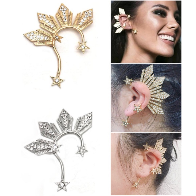 Catriona Gray Ear Cuff/Gold Silver Ear Clips/Stars And Shining Stone