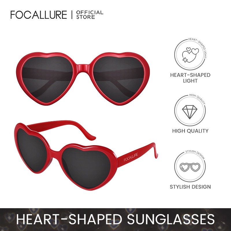 Focallure Heart-shaped Sunglasses heart-shaped light high-quality stylish  design Eyewear Fashion