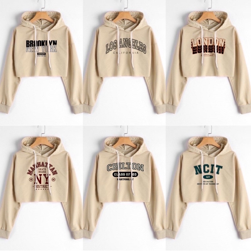 Crop top hot sale hoodie shopee