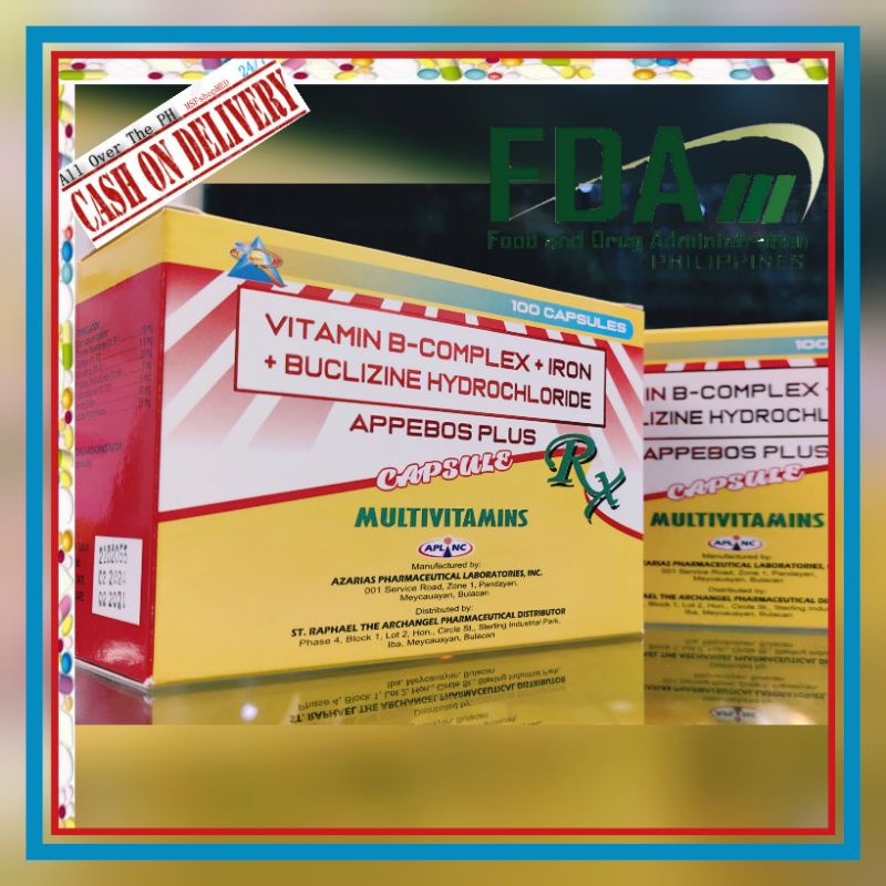 APPEBOS PLUS VITAMIN + IRON + BUCLIZINE HYDROCHLORIDE