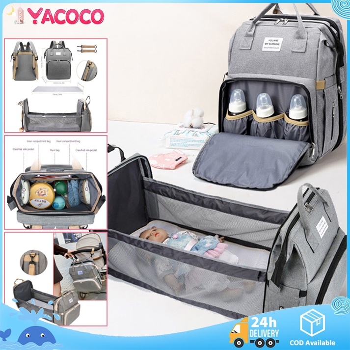 Mommy Baby Bag Maternity Bag with Folding Bed Diaper Bag Baby Bag