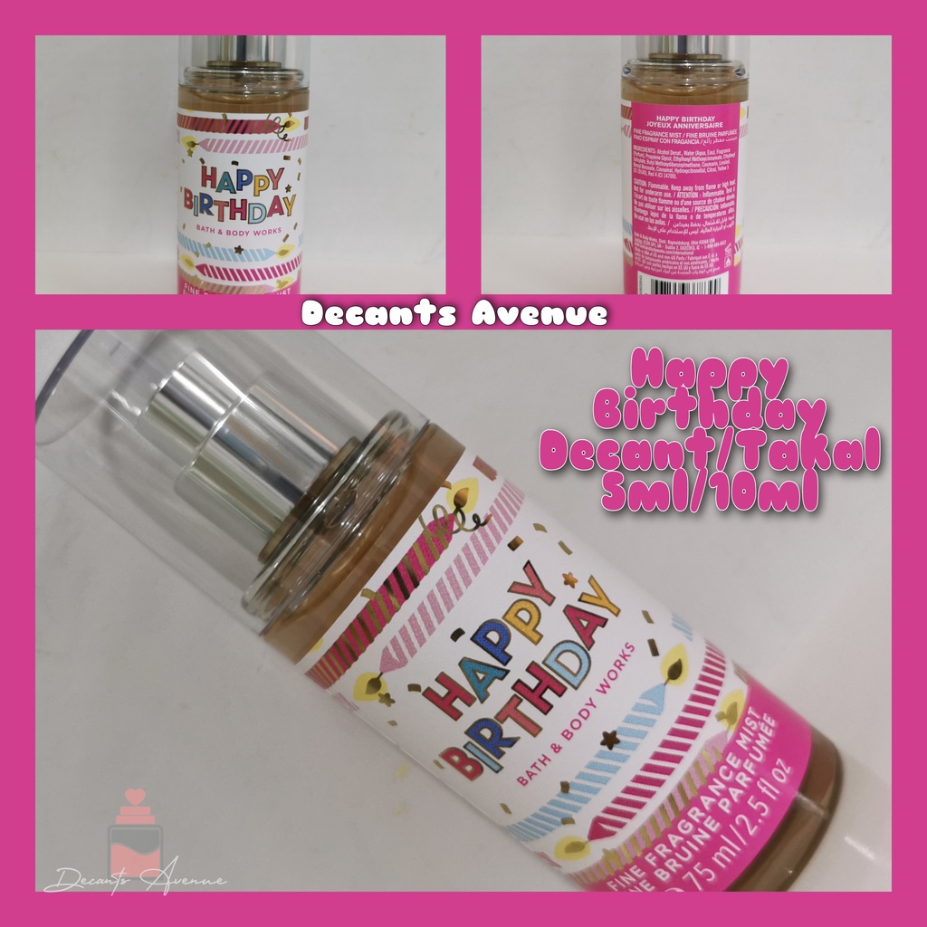 Happy Birthday - Bath And Body Works 1mL 3mL 5mL 10mL | Shopee Philippines