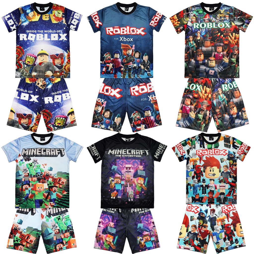 Kids Jersey Terno Roblox Tshirt Shorts for Kid Boy Printed Party Game