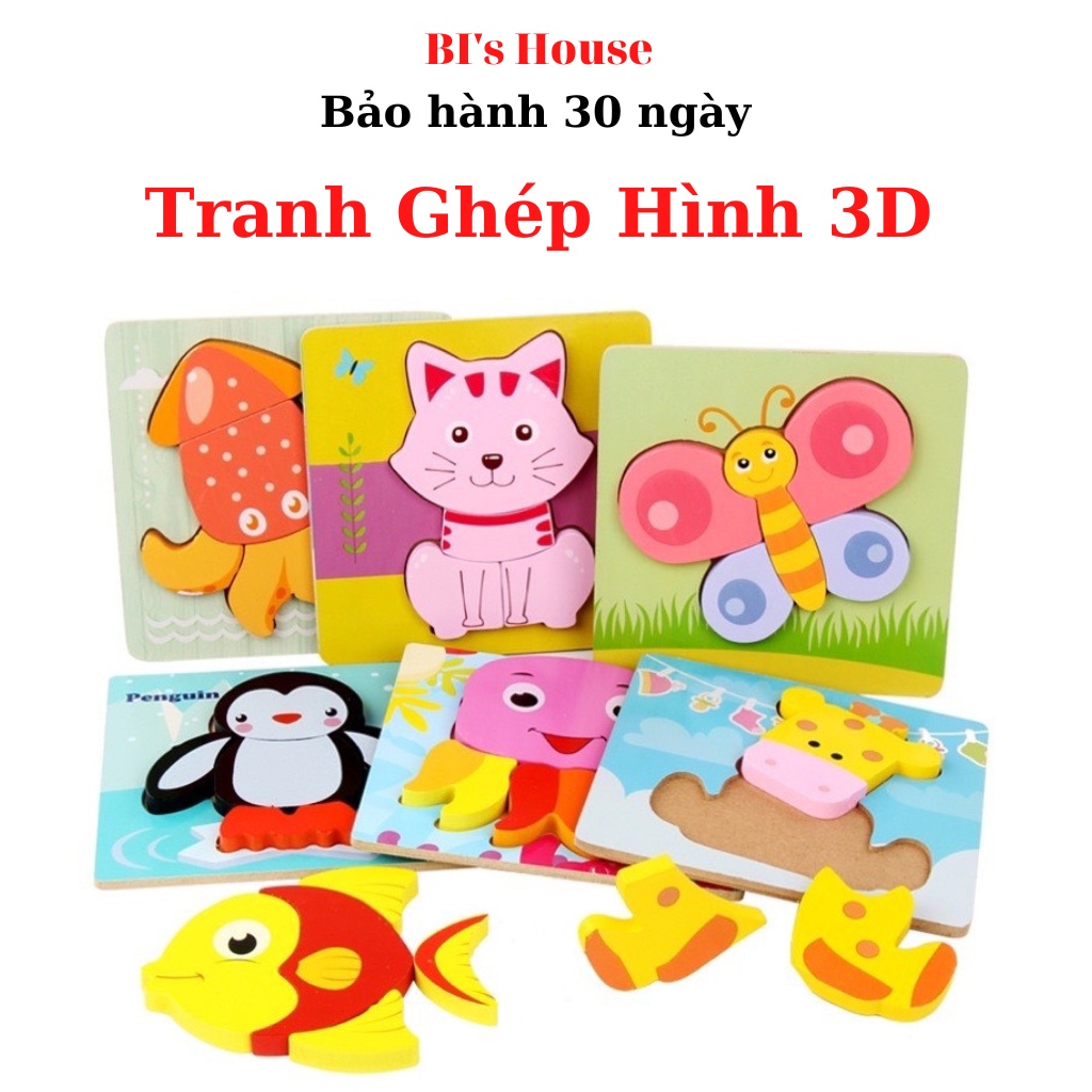 Bi's House Smart Wooden 3D Embossed Jigsaw Puzzles With Many Topics To ...