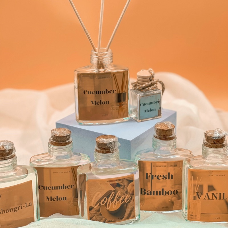 LOVETHEGLOW REED DIFFUSER + HANGING DIFFUSER WITH BOX AND RIBBON ...