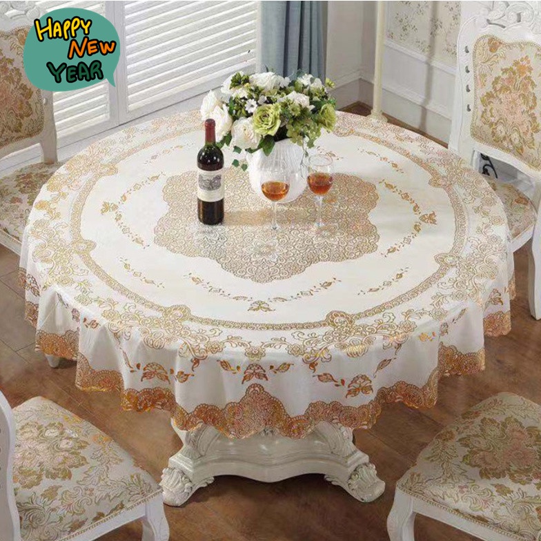 4/6/8/10 Seater Tablecloth Round Waterproof and Oilproof Table Cover