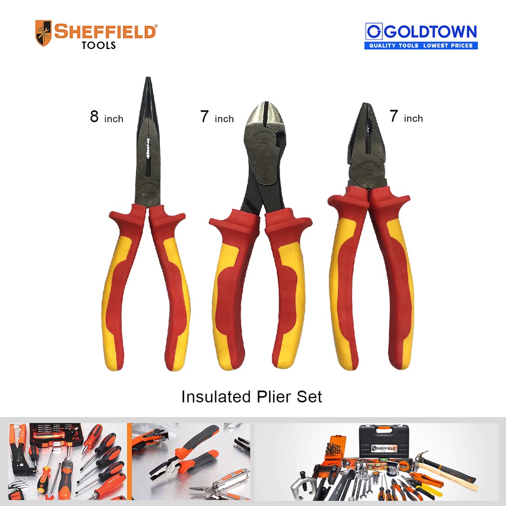 Insulated Plier Set S046001 SHEFFIELD Hand Tools Shopee Philippines