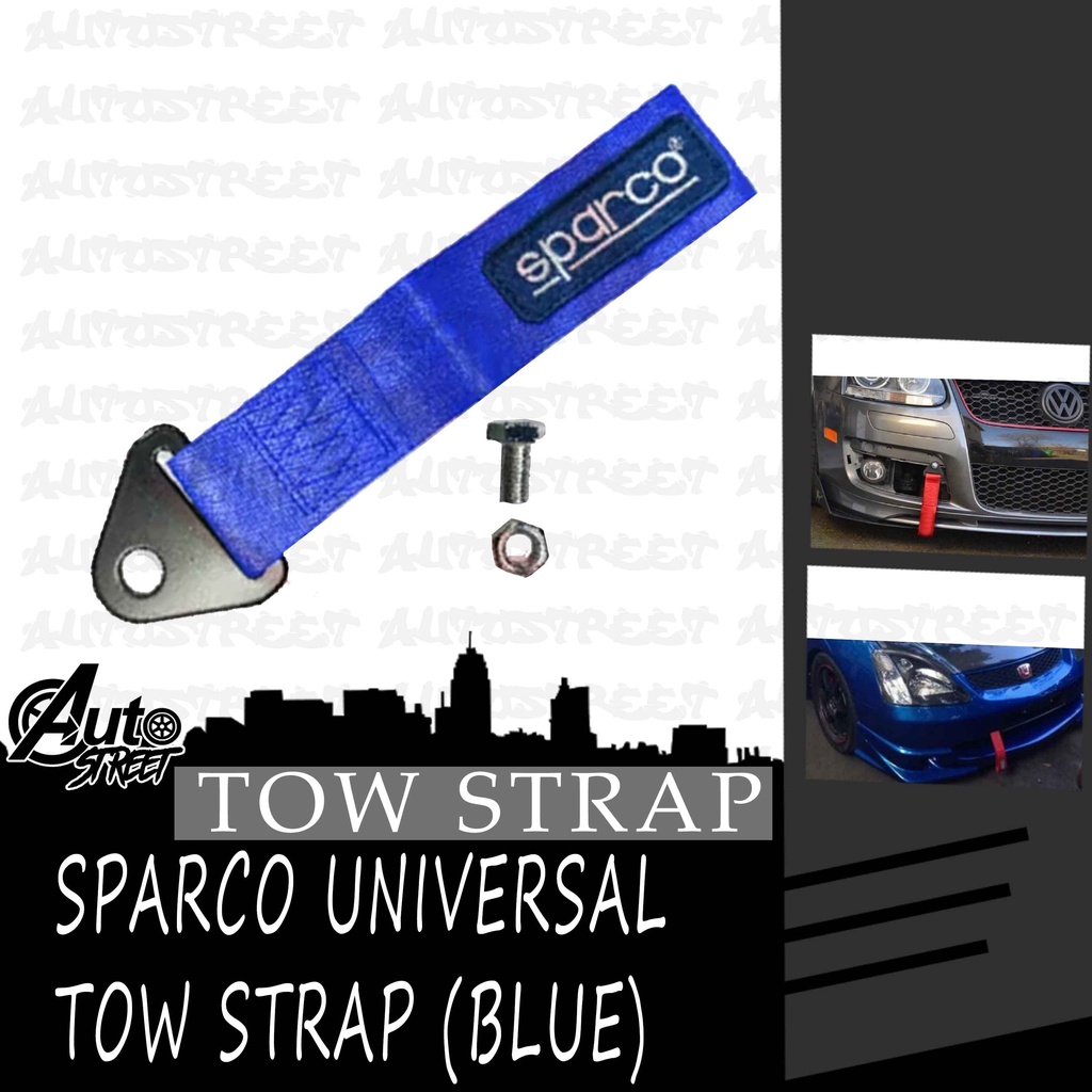 Sparco Racing Style Universal Tow Strap (Blue) Shopee Philippines