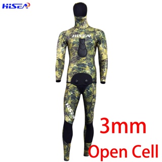 Realon Wetsuit Men 3mm Spearfishing Suit Camo Hoodie Scuba Diving