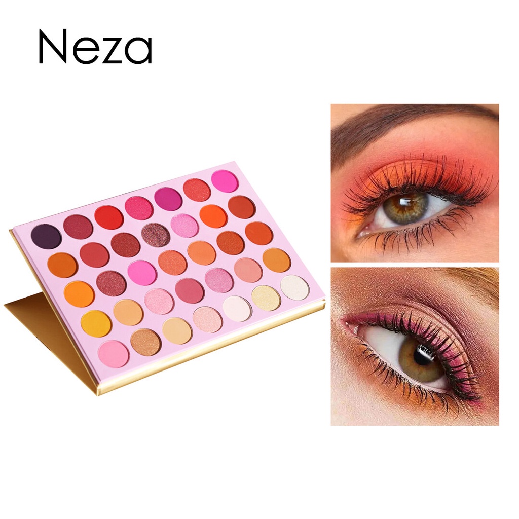 Neza Pink Purple Shimmer 35 color Eye Shadow Plate Persistent Matte ...