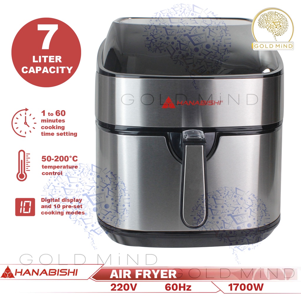 Hanabishi Digital Air Fryer 7 Liter Capacity 1700W Shopee Philippines