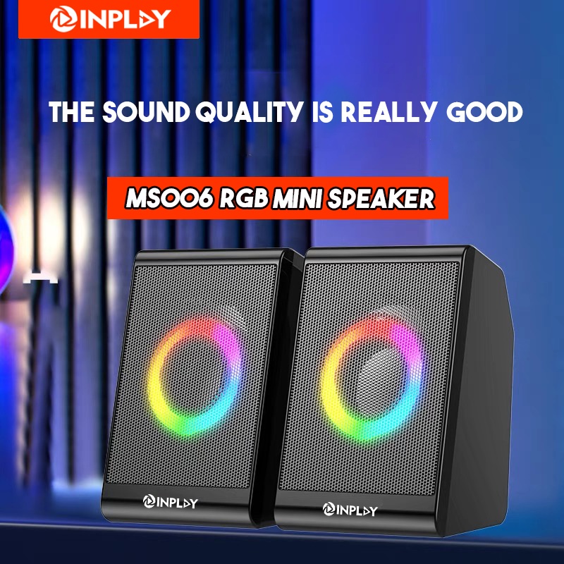 INPLAY MS006 Mini Multimedia Speakers With RGB Light FOR GAMING/PC ...