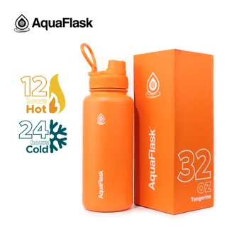 Aquaflask (32oz) Wide Mouth with Cap Lid Vacuum Insulated Drinking Water Bottle Aqua Flask