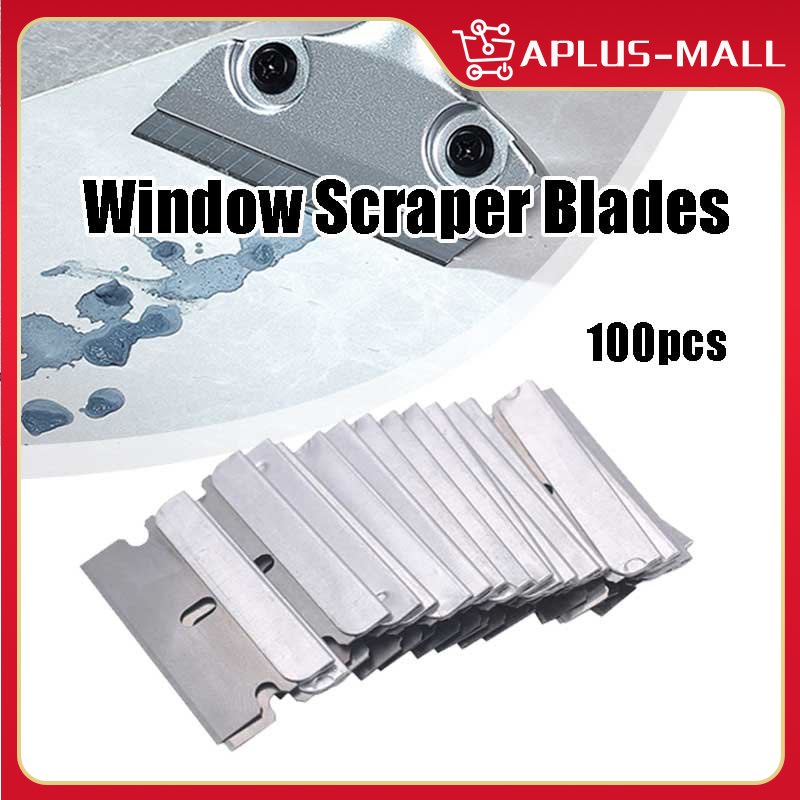 100Pcs Razor Scraper Blades Tint Vinyl Sticker Cleaning Blade For Car ...