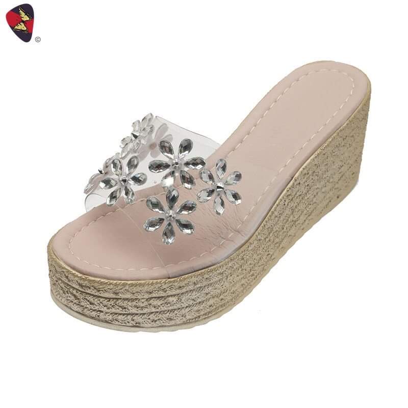 KC New Ladies Fashion Crystal Wedge Sandal R-032 | Shopee Philippines
