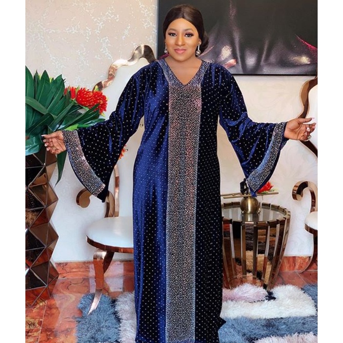 Muslimah Velvet contrast triangle front open Dubai Kaftan Black