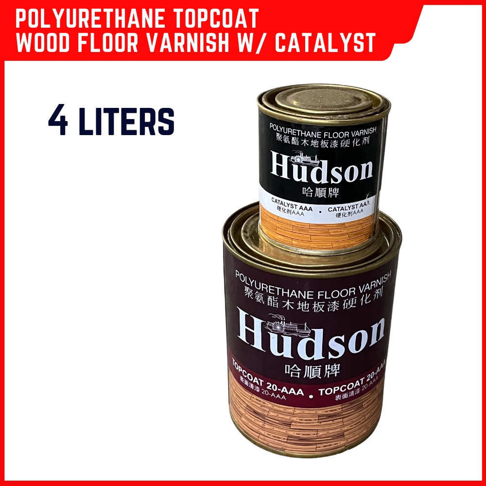 Hudson Polyurethane Floor Varnish Topcoat 1 Gallon w/ Catalyst Set (HTG