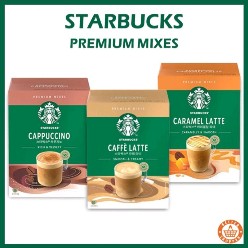 Starbucks Premium Instant Mixes Coffee Caffe Latte Cappuccino Caramel Latte Arabica No