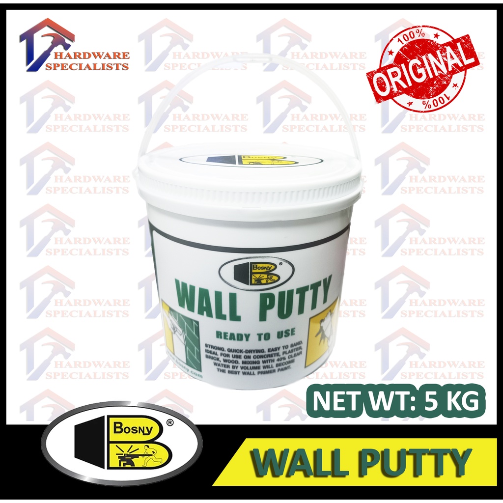 Bosny Wall Putty 5KG Ready To Use For Concrete Brick Wood Plaster ...