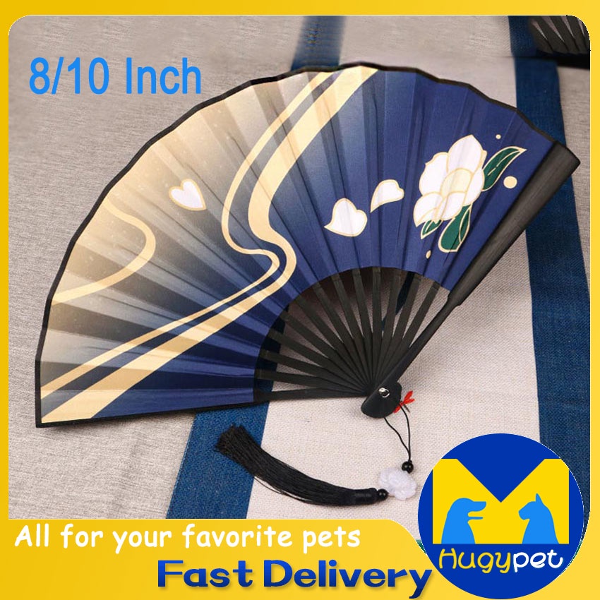 Genshin Impact Kamisato Ayaka Fan Cloth Folding Fan Portable Hand Fan