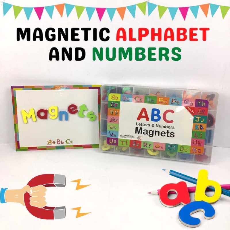Magnetic Alphabet and Numbers Educational Toy with Organizer Letters